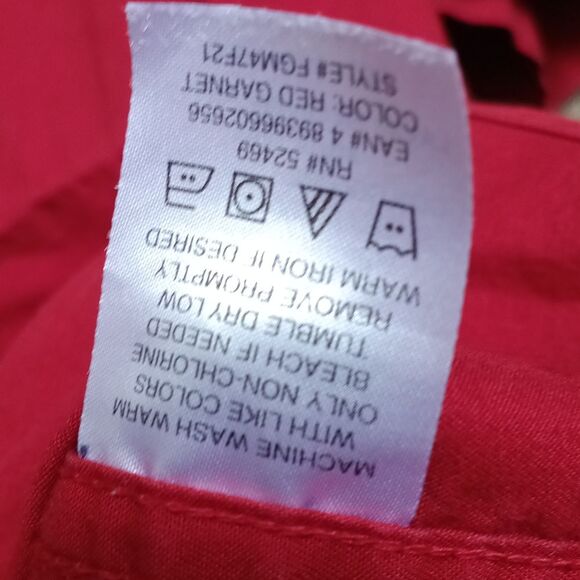 Faded Glory Men's Casual Garnet Red Button Down Twill Cotton Shirt - Picture 3 of 4